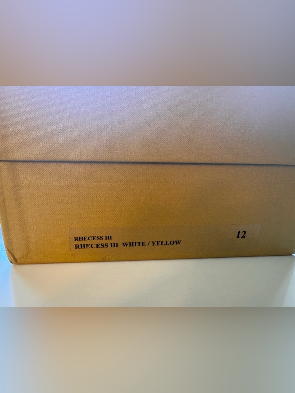 Rhude Rhecess Hi White/Yellow Leather Sneakers - Size 12 - Picture 15 of 16